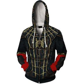 Cos Spider Gwen Superhero 3D Style Zipper Hooded Sweatshirt/Unisex Adult