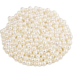 [2500 PCS] Pearl Beads, 3MM Round Small Pearl Beads Craft Loose Beads Faux Ivory Pearls Bead for Beading Jewelry Making, DIY Craft, Vase Fillers, Home Wedding Decoration