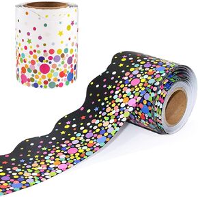 72 Feet 2 Rolls Confetti Bulletin Board Borders Scalloped for Classroom Decoration in Kuwait