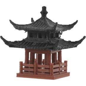 SUPVOX Miniature Pavilion Statue Decor, Chinese Style Pavilion Sculpture, Multi-Color Plastic, 1.45x1.29x1.29 Inch, Ideal for Fairy Garden, Aquarium, Home Office Decor