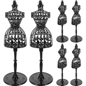 VILLCASE 6pcs Doll Dress Form Mannequin, Dress Cloth Gown Plastic Display Support Holder Mannequin Model Stand for Doll Dresses Dollhouse Decoration