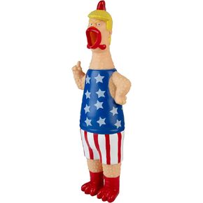Squawking President - Fun Rubber Chicken Duck Noise Maker and Squeeze Toy - Stress Relief Novelty President Merchandise Collectible Sensory/Fidget Toy and Trumpinator Gag Gift