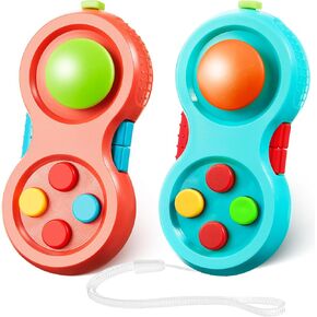 Skylety 2 Pcs Fidget Controller Fidget Game Fidget Toys Pad Rubberized Controller Fidget Concentration Fidget Sensory Educational Toy Gift for Christmas ADHD Add OCD Autism Anxiety Stress Relief