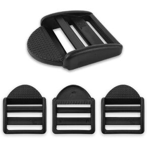 EXTEMPORE 4Pcs Size 1 1/2" [38mm] Type B, Plastic Ladder Slider Adjustable Lock Buckle, Plastic Tension Lock Triglide,For Strap.[Black]