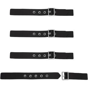 FINGERINSPIRE 4 Sets Leather Sew-On Toggles Closures Black Imitation Leather Snap Toggle Sewing On Snap Buckle Metal Clasp Fasteners Replacement Snap Toggle Sewing Accessories for Coat Jacket DIY