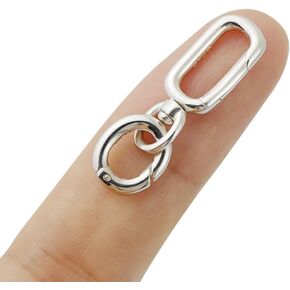 925 Sterling Silver Spring Double Clasp Bracelet Extender Necklace and Closures Bracelet Extension Clasps for Jewelry Making