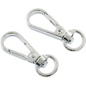 4Pcs Swivel Snap Hooks with Key Rings, Double Opening Metal Swivel Clasps Lanyard Snap Hooks Lobster Claw Clasps Keychain Hooks for Key Jewelry DIY Crafts, Gold