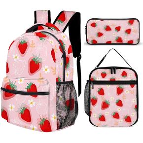 3pcs Cool Robots Backpack Set, Multi-functional Laptop Bag 17in Water Resistant Travel Daypack, Large Capacity Double Shoulder Backpack With Lunch Bag (Cool Robots