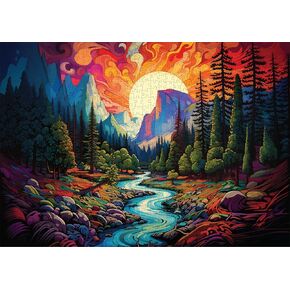 1000 Piece Jigsaw Puzzle for Adults - Impossible Hard Difficult Challenging Puzzles for Adults - Psychedelic Landscapes Collection (Chromatic Cliffs)