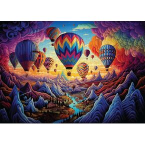 1000 Piece Jigsaw Puzzle for Adults - Impossible Hard Difficult Challenging Puzzles for Adults - Psychedelic Landscapes Collection (Chromatic Cliffs)