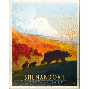 حديقة MyPuzzle Shenandoah الوطنية: Mama Bear & Cubs، ملصق عتيق - أحجية الصور المقطوعة الممتازة المكونة من 500 قطعة للبالغين