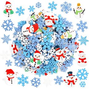 Foam Snowflake Stickers Snowman Sticker for Christmas Holiday Party Decoration 290 Pcs