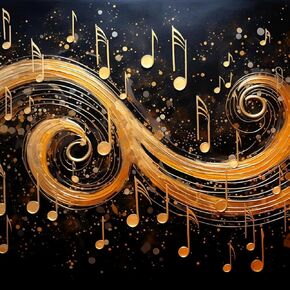 5D Full Round Drill Diamond Art Painting Kits by Number for Adults Beginner Gold Music Notes Diamond Art Painting Acrylic Beads Art Crystal Embroidery Cross Stitch Craft Kits 35x35cm