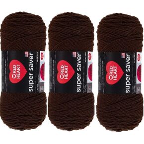 Red Heart Super Saver Yarn (3-Pack) Coffee E300-365
