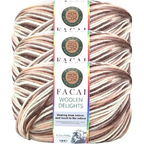 Facai Blend Merino Wool Yarn for Knitting - Worsted Weight,197yds (3.5oz) Ball, Ideal for Sweaters, Scarves, and Accessories (1, Yellow)
