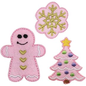 Christmas Shirt DIY, Gingerbread Christmas Tree Snowflake Embroidered Iron On Patches