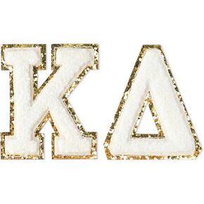 Sorority Shop Kappa Delta Chenille Letter Stickers - Adhesive Back, Set of 2 Greek Letters