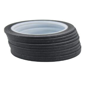 JINBING Black Paper Masking Tape for Painting & Drawing & DIY Nail Arts & Pattern Making Draping Tape 1/8 inch x 10 Rolls
