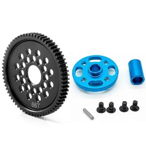 RC Car Metal Spur Gear 63T for Tamiya TAM54500 54500 Rc TT02 High Speed Gear Set, 63T, OP Upgrade Parts, Black
