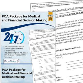 Medical & Financial Power of Attorney Plus Advance Directive Forms - Easy Step-by-Step Instructions Legal Forms Advance Financial & Health Care - Attorney Approved - Live Support