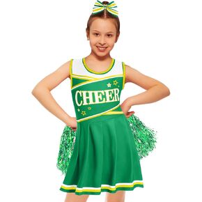 JenPen Cheerleader Costume Set Cheerleading Outfit Cheer Uniform Dress Cosplay for Halloween Party Gifts 3-9 Years