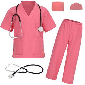 Doctor Costume for Kids Halloween Career Day Costumes Scrubs Role Cosplay for Girls Boys
