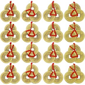 JUNEBRUSHS 16Pcs Chinese New Year Decorations 2024 Year of Dragon Lucky Charm Feng Shui Chinese Knot Tassel Hanging Pendants Ornaments for New Year Home Health Wealth Success Lucky Decor