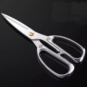Xdorra Silver Household Scissors, Long Life Stainless Steer Hand Craft Scissors or Kitchen Shears, Gray Ultra Sharp Blade Shears, Comfort Grip for Artist, Home, Office