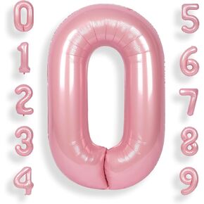 SUWEN 40 Inch Pink Large 18 Number Balloons Big Foil Helium Number Balloons 0-9 Jumbo Happy 18th Mylar Birthday Party Decorations for Girl or Women 81 Anniversary Party Supplies