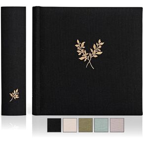 Elegant Linen Photo Album - 200 Acid-Free Pockets for 4x6 Pics - Perfect for Weddings & Gifts