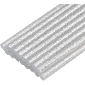 uxcell Mini Hot Glue Gun Sticks 4-inch x 0.27-inch for Glue Guns, Glitter Silver 16pcs