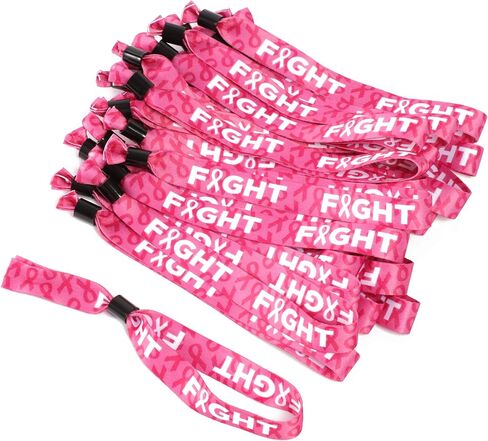BLUE PANDA Pink Breast Cancer Awareness Bracelets, Single Use (30 Pack) in Saudi Arabia