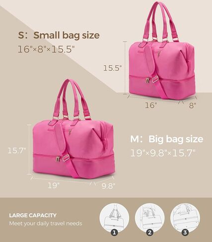 Weekender Bags for Women, Large Travel Duffel Bag with Shoes Compartment, Carry On Overnight Tote Bags with Toiletry Bags, Gym Duffel Bags with Wet Pocket, Hospital Bags for Labor and Delivery in Saudi Arabia
