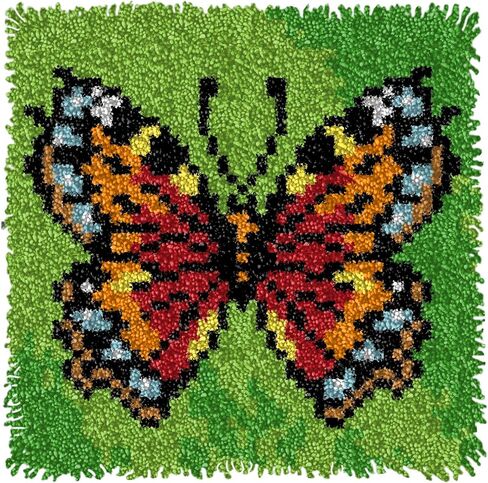 YP Latch Hook Kits for Kids and Adults DIY Rug Crafts Arts Carpet for Home Decoration Festival Gifts,12" X 12"（Kallima inachis） in Saudi Arabia