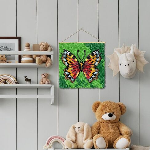 YP Latch Hook Kits for Kids and Adults DIY Rug Crafts Arts Carpet for Home Decoration Festival Gifts,12" X 12"（Kallima inachis） in Saudi Arabia