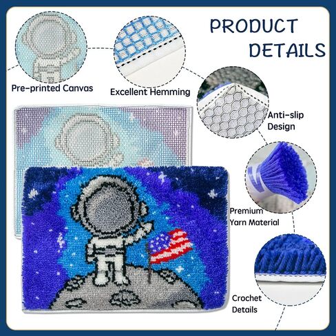 YP Latch Hook Kits for Kids and Adults DIY Rug Crafts Arts Carpet for Home Decoration Festival Gifts,12" X 12"（Kallima inachis） in Saudi Arabia