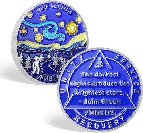 30 Day Sobriety Coin 1 Month Sobriety AA Chips AA Coins, Recovery Coins aa Medallions Chip Recovery Token NA AA Great Sobriety Gifts for Men Women Alcoholics Anonymous Plastic Case Included in Saudi Arabia