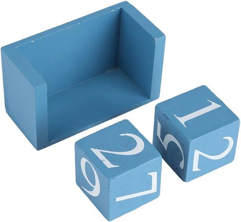 كتلة التقويم، تقويم مكتبي خشبي كلاسيكي عتيق، عرض الشهر والتاريخ، ديكور للمكتب/المنزل/المقهى/المطعم، 3.7 × 2.04 × 1.61 بوصة in Kuwait