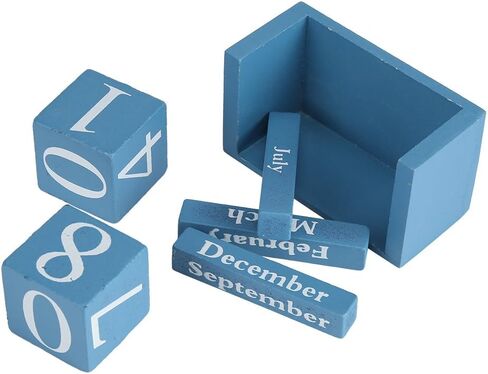 كتلة التقويم، تقويم مكتبي خشبي كلاسيكي عتيق، عرض الشهر والتاريخ، ديكور للمكتب/المنزل/المقهى/المطعم، 3.7 × 2.04 × 1.61 بوصة in Kuwait