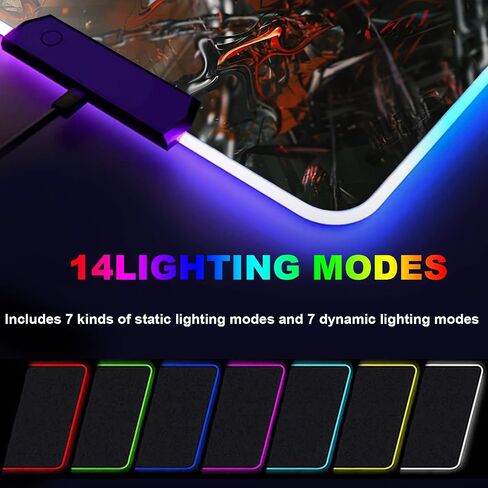 RGB Anime Mouse Pad, Water Resist Keyboard Pad,Mouse Pads with Non-Slip Rubber Base,Office Computer Key Board Mousepad Computer Keyboard Mousepads Mat 800 x 300mm / 31.5×11.8 inches (1) in Kuwait