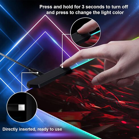 RGB Anime Mouse Pad, Water Resist Keyboard Pad,Mouse Pads with Non-Slip Rubber Base,Office Computer Key Board Mousepad Computer Keyboard Mousepads Mat 800 x 300mm / 31.5×11.8 inches (1) in Kuwait