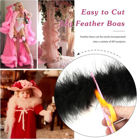 Orange Marabou Feather Boa - 22g 2 Yards Boas for Party Bulk, Wedding, Halloween, Home Holiday Decoration(Orange) in Saudi Arabia