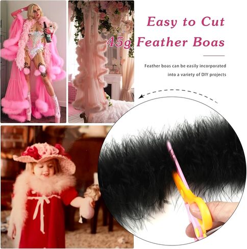 Orange Marabou Feather Boa - 22g 2 Yards Boas for Party Bulk, Wedding, Halloween, Home Holiday Decoration(Orange) in Saudi Arabia