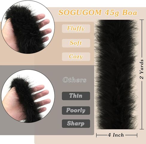 Orange Marabou Feather Boa - 22g 2 Yards Boas for Party Bulk, Wedding, Halloween, Home Holiday Decoration(Orange) in Saudi Arabia