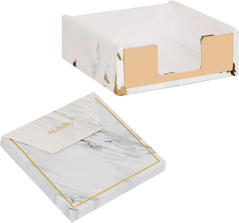 Marble Gold Edge Sticky Note Strong Self-Adhesive Stickies Notepad to Do List Cube Memo Paper Bookmark Message Reminder (6 Pads, 600Sheets) in Kuwait