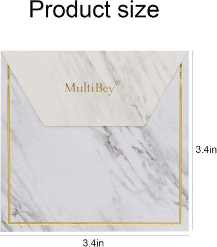 Marble Gold Edge Sticky Note Strong Self-Adhesive Stickies Notepad to Do List Cube Memo Paper Bookmark Message Reminder (6 Pads, 600Sheets) in Kuwait