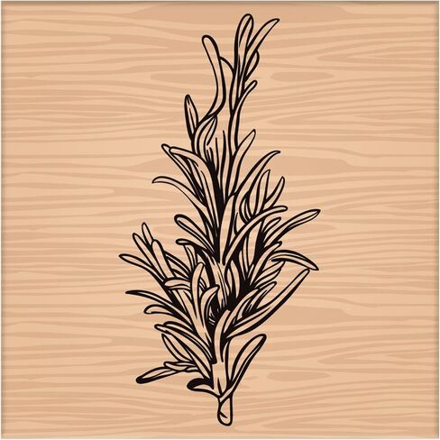 CRASPIRE Wooden Rubber Stamp Rosemary Decorative Wood Stamps Vintage Wood Mounted Rubber Stamps for Card Making DIY Art Crafts Scrapbooking Journal Diary Letter Planner in Saudi Arabia