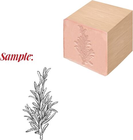 CRASPIRE Wooden Rubber Stamp Rosemary Decorative Wood Stamps Vintage Wood Mounted Rubber Stamps for Card Making DIY Art Crafts Scrapbooking Journal Diary Letter Planner in Saudi Arabia