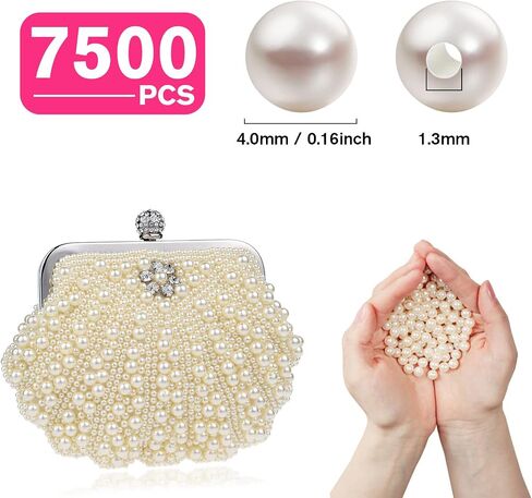 [2500 PCS] Pearl Beads, 3MM Round Small Pearl Beads Craft Loose Beads Faux Ivory Pearls Bead for Beading Jewelry Making, DIY Craft, Vase Fillers, Home Wedding Decoration in Saudi Arabia