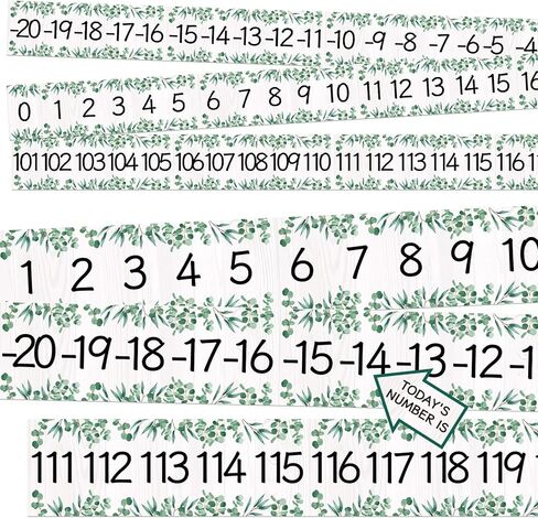 Boho Number Line Bulletin Board Border - 20 to 120 Classroom Decorations for Wall Total 34ft, Math Number Lines Border Strips Learning Poster Supplies for Students, Teachers (Bohemian) in Kuwait